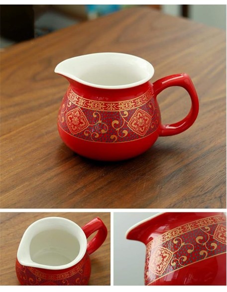8 Pcs / Set Retro Ceramic Lazy Man Tea Set Portable Semi-automatic Tea Infuser Oolong Tea Cups Household Filters Porcelain Teaware-D
