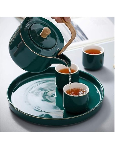 Ceramic Tea Set,Portable Travel Tea Set with Teapot,Teacups,Tea Canister,Tea Tray and Travel Bag,Suitable for Travel, Home,Outdoor and Office