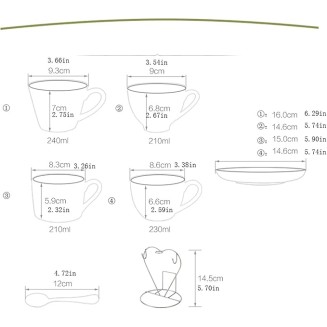 Coffee Mug British Coffee Mug Afternoon Tea Cup Gold-rimmed Simple Tea Set European Court Coffee Cup Saucer Spoon 2-piece Set (I) (B)