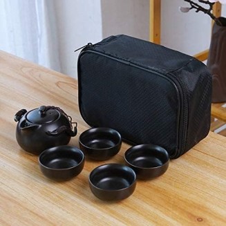 Porcelain Chinese Tea Set, Ceramic teapot Kettle gaiwan Chinese Travel Ceramic Tea Cup for Puer Chinese Tea Pot Portable Tea Set drinkware Travel Tea Set Teaware Sets (Color : 03) (6) Tea se (2)