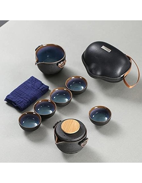 Porcelain Chinese Tea Set, Ceramic Portable Travel Tea Set Teaware Porcelain Chinese Tea Set Gaiwan Tea Cups of Tea Ceremony Portable All in One Teapot Set Teaware Sets (A) Tea Set (B)