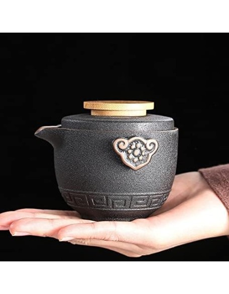 Porcelain Chinese Tea Set, Ceramic Portable Travel Tea Set Teaware Porcelain Chinese Tea Set Gaiwan Tea Cups of Tea Ceremony Portable All in One Teapot Set Teaware Sets (A) Tea Set (B)
