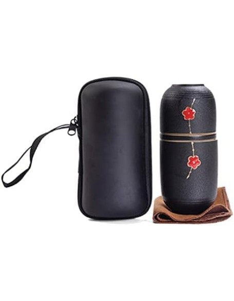 Porcelain Chinese Tea Set, Travel Ceramic Tea Pot Set Chinese Teapot, 1 Pot Cups Porcelain Teacup with Tea Infuser Portable Bag Travel Tea Set for Outdoor Picnic Teaware Sets (C) Tea (E)