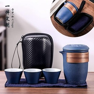 Porcelain Chinese Tea Set, Exquisite Packaging Teacup Office Tea Set Portable Travel Ceramic Tea Set Portable Teapot Set Portable All in One Travel Tea Set Teaware Sets (Black) Tea s (Black)