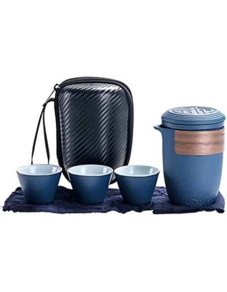 Porcelain Chinese Tea Set, Exquisite Packaging Teacup Office Tea Set Portable Travel Ceramic Tea Set Portable Teapot Set Portable All in One Travel Tea Set Teaware Sets (Black) Tea s (Black)