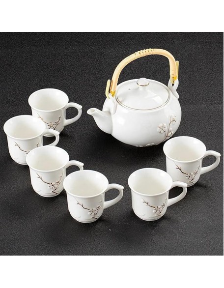 Tea kettle 7 Pcs/set Exquisite Ceramic Tea Sets Handmade Kettles Tea Cups Porcelain Teapot Chinese Teaware Drinkware Tea Ceremony Teapot (Color : D) (Color : C, Size : Onesize) (C Onesize)