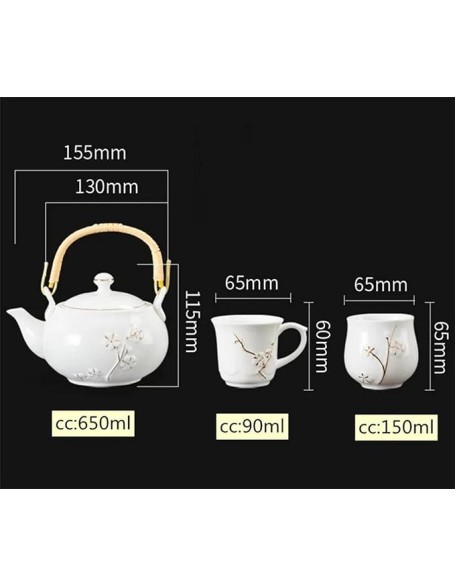 Tea kettle 7 Pcs/set Exquisite Ceramic Tea Sets Handmade Kettles Tea Cups Porcelain Teapot Chinese Teaware Drinkware Tea Ceremony Teapot (Color : D) (Color : C, Size : Onesize) (C Onesize)