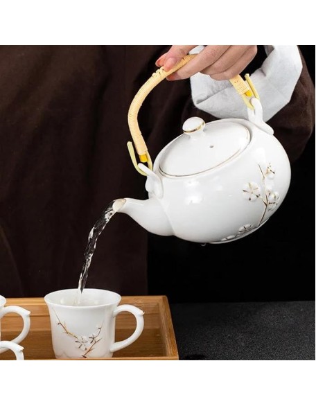 Tea kettle 7 Pcs/set Exquisite Ceramic Tea Sets Handmade Kettles Tea Cups Porcelain Teapot Chinese Teaware Drinkware Tea Ceremony Teapot (Color : D) (Color : C, Size : Onesize) (C Onesize)
