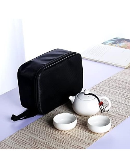 Porcelain Chinese Tea Set, Ceramic teapot Kettle gaiwan Chinese Travel Ceramic Tea Cup for Puer Chinese Tea Pot Portable Tea Set drinkware Travel Tea Set Teaware Sets (Color : 03) (6) Tea se (7)