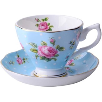 Dishes Coffee Cup Gold Frame Bone China Cup Cup & Saucer Set English Afternoon Cup Tea Cup Coffee Utensils Luxury Tea Set (Color : F) (G)