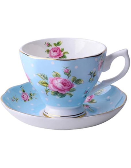 Dishes Coffee Cup Gold Frame Bone China Cup Cup & Saucer Set English Afternoon Cup Tea Cup Coffee Utensils Luxury Tea Set (Color : F) (G)