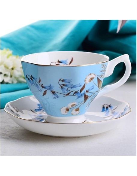 Dishes Coffee Cup Gold Frame Bone China Cup Cup & Saucer Set English Afternoon Cup Tea Cup Coffee Utensils Luxury Tea Set (Color : F) (G)