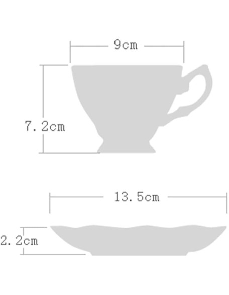 Dishes Coffee Cup Gold Frame Bone China Cup Cup & Saucer Set English Afternoon Cup Tea Cup Coffee Utensils Luxury Tea Set (Color : F) (G)
