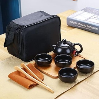 Porcelain Chinese Tea Set, Ceramic teapot Kettle gaiwan Chinese Travel Ceramic Tea Cup for Puer Chinese Tea Pot Portable Tea Set drinkware Travel Tea Set Teaware Sets (Color : 03) (6) Tea se (12)