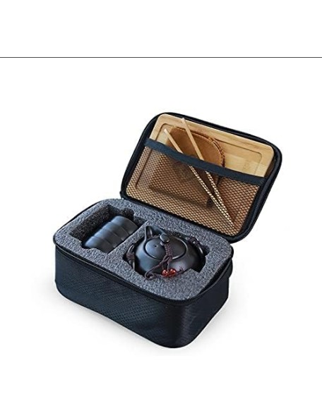 Porcelain Chinese Tea Set, Ceramic teapot Kettle gaiwan Chinese Travel Ceramic Tea Cup for Puer Chinese Tea Pot Portable Tea Set drinkware Travel Tea Set Teaware Sets (Color : 03) (6) Tea se (12)