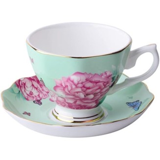 Dishes Coffee Cup Gold Frame Bone China Cup Cup & Saucer Set English Afternoon Cup Tea Cup Coffee Utensils Luxury Tea Set (Color : K) (B)