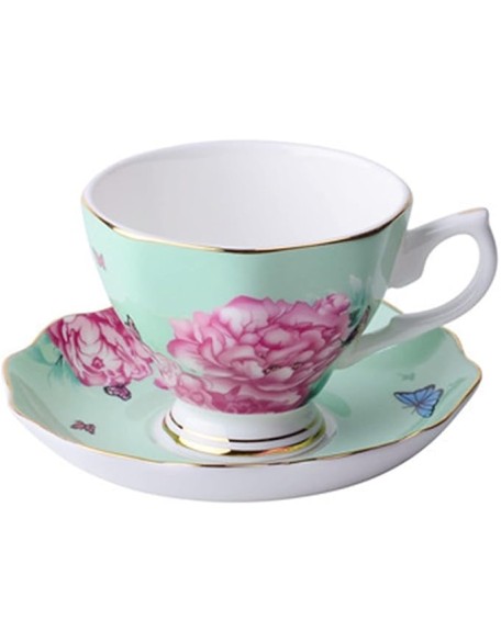 Dishes Coffee Cup Gold Frame Bone China Cup Cup & Saucer Set English Afternoon Cup Tea Cup Coffee Utensils Luxury Tea Set (Color : K) (B)