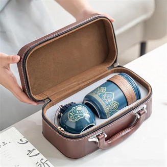 Afternoon Tea Set 5PCS/Set Portable Tea Maker Teaware Set with Bag for Travel Teacup Teaset Accessories Ceramic Teapot Kit Tea Set for Adults