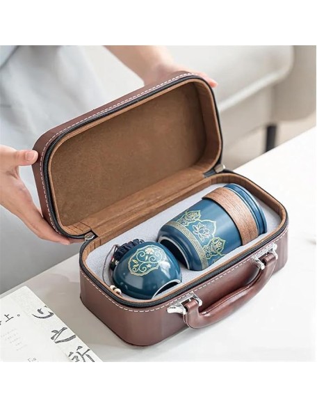 Afternoon Tea Set 5PCS/Set Portable Tea Maker Teaware Set with Bag for Travel Teacup Teaset Accessories Ceramic Teapot Kit Tea Set for Adults