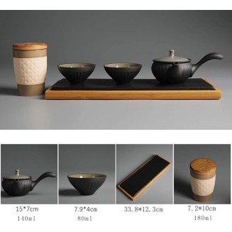 Tea Set Tea Cups Teapot Set Teapot Sets Chinese Handmade Teapot Healthy Ceramics with Tea Tray and Tea Jar Good Business Gifts Tea Cup Set Tea Pot Set Coffee Cup Set (A 1set)