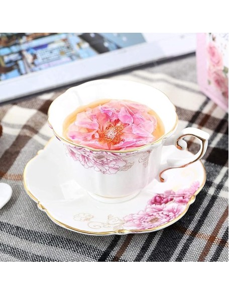 Tea Table Teapot Sets,Tea Set Handmade Chinese,Porcelain Teapot,Creative Ceramic Tea Cups,European Bone China Coffee Cup Set English Style Garden 1 Piece Set Tea Cup