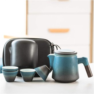 Tea Pot Sets Ceramic Tea Sets Classic Kungfu Tea Sets Portable Travel Tea Set with Teapot Teacups and Travel Bag Suitable