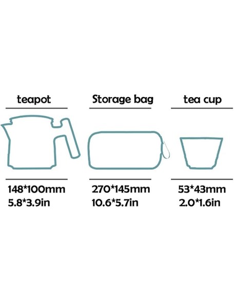 Tea Set/Tea Pot Set Chinese Traditional Ceramic Tea Sets Portable Travel Tea Set Classic Tea Sets Includes A Teapot with Handle 6 Tea Cups A Portable Travel Bag Chinese Set