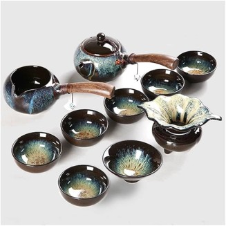Tea Set, Chinese Tea Set gongfu Tea Set teapot Set Japanese Tea Set Ceramic Kungfu Tea Set,Creamer Pitcher and Teaspoons,Portable Travel Tea Set with Teapot,Teacups