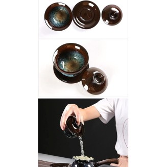Tea Set, Chinese Tea Set gongfu Tea Set teapot Set Japanese Tea Set Ceramic Kungfu Tea Set,Creamer Pitcher and Teaspoons,Portable Travel Tea Set with Teapot,Teacups