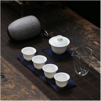 Ceramic Teacup Set TANGPIN Ceramic teapots gaiwan teacups Chinese teaware Portable Travel Tea Sets with Travel Bag Coffee Set Tea Coffee Pot Cups