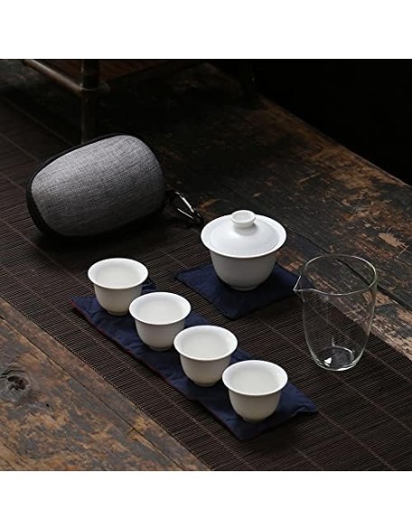 Ceramic Teacup Set TANGPIN Ceramic teapots gaiwan teacups Chinese teaware Portable Travel Tea Sets with Travel Bag Coffee Set Tea Coffee Pot Cups