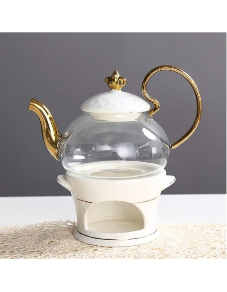 Tea Coffee Cup Set European Style Luxurious Gold Trim Ceramic Tea Cup Set Including 6 Pcs