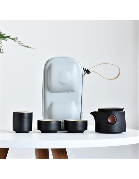 Tea Set Ceramic Portable Teapot Outdoor Travel Gaiwan Kettle Office Teacups Kung Fu TeaSet Dinkware Office