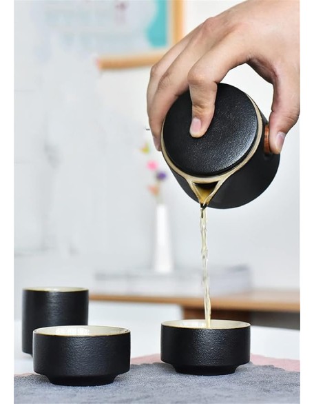 Tea Set Ceramic Portable Teapot Outdoor Travel Gaiwan Kettle Office Teacups Kung Fu TeaSet Dinkware Office