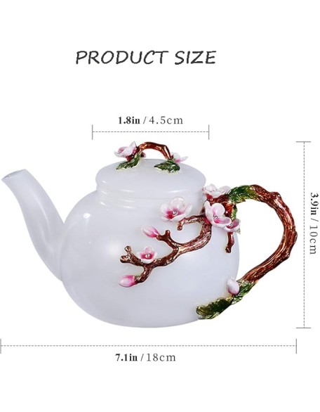 Porcelain Tea Set Flower Tea Cups Enamel Handmade Butterfly Rose Chinese Ceramic Tea Sets Gift for Mother's Day,Blue (Blue)