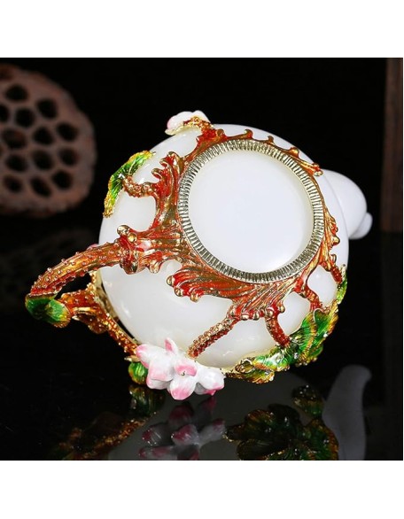 Porcelain Tea Set Flower Tea Cups Enamel Handmade Butterfly Rose Chinese Ceramic Tea Sets Gift for Mother's Day,Blue (Blue)
