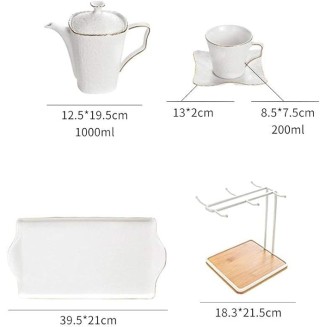 Tea Set/Tea Pot Set Ceramic Tea Set Household Coffee Cup Afternoon Tea Set Chinese Set (B) (1)