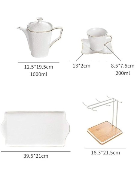 Tea Set/Tea Pot Set Ceramic Tea Set Household Coffee Cup Afternoon Tea Set Chinese Set (B) (1)