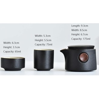 Tea Set Ceramic Portable Teapot Outdoor Travel Gaiwan Kettle Office Teacups TeaSet Dinkware Office (Color : Blue, Size : 9.3 * 8.5cm)