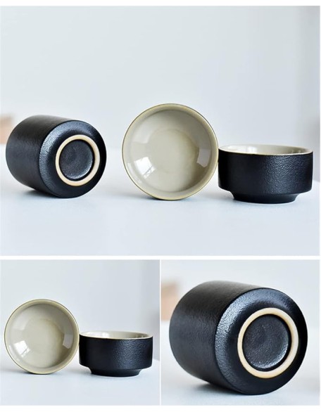Tea Set Ceramic Portable Teapot Outdoor Travel Gaiwan Kettle Office Teacups TeaSet Dinkware Office (Color : Blue, Size : 9.3 * 8.5cm)