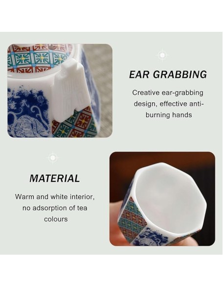 Porcelain Tea Set Portable Tea Set, Ceramic China Tea Cups with Teapot and 4 Tea Cups Tea Gift Sets with Travel Bag for Office Home Trip Great Gift-Pink