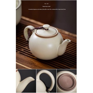 Tea Set Afternoon Tea Set Tea Set Chinese Tea Set Light Luxury Ru Kiln Kung Fu Tea Set Household Ceramic Teapot Gift Box Set