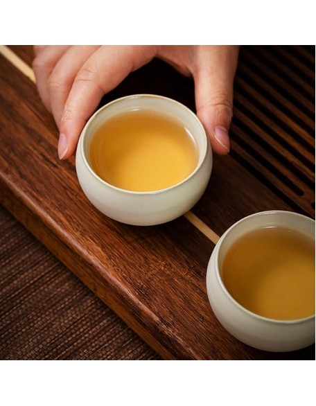 Tea Set Afternoon Tea Set Tea Set Chinese Tea Set Light Luxury Ru Kiln Kung Fu Tea Set Household Ceramic Teapot Gift Box Set