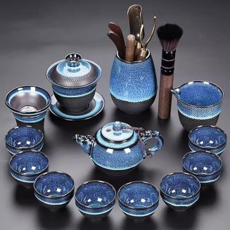 Tea Set Afternoon Tea Set Tea Set Chinese Tea Set Kiln Transformation Jianzhan Tea Set Household Ceramic Kung Fu Tea Set