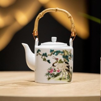 Famille Rose Vintage Chinese Tea Cup and Pot Set Floral Teaset High Temperature Ceramic 1pot and 6 cups set
