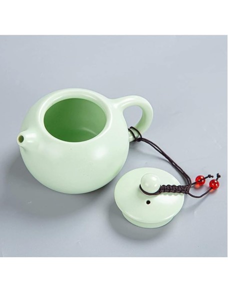 Portable Ceramic Pot Travel Kung Fu Tea Pot Real Estate Companion Gift Box Chinese Cup Set of Celadon Tray) (Green 21.5 * 14.5 * 8.5cm(two cup))