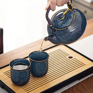 Tea Set, Chinese Ceramic Tea Set, 1 Tea Pot with 6 Tea Cups, Handmade Porcelain Ceramic Tea Set, Tea Set for Tea Lover, Japanese Style Tea Set