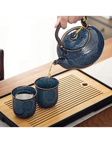 Tea Set, Chinese Ceramic Tea Set, 1 Tea Pot with 6 Tea Cups, Handmade Porcelain Ceramic Tea Set, Tea Set for Tea Lover, Japanese Style Tea Set