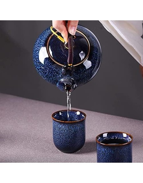 Tea Set, Chinese Ceramic Tea Set, 1 Tea Pot with 6 Tea Cups, Handmade Porcelain Ceramic Tea Set, Tea Set for Tea Lover, Japanese Style Tea Set
