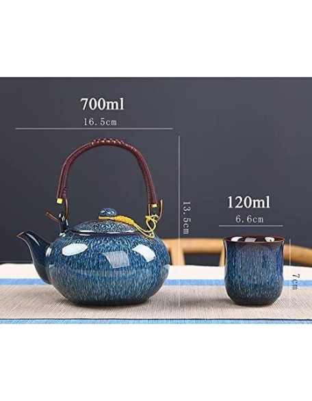 Tea Set, Chinese Ceramic Tea Set, 1 Tea Pot with 6 Tea Cups, Handmade Porcelain Ceramic Tea Set, Tea Set for Tea Lover, Japanese Style Tea Set